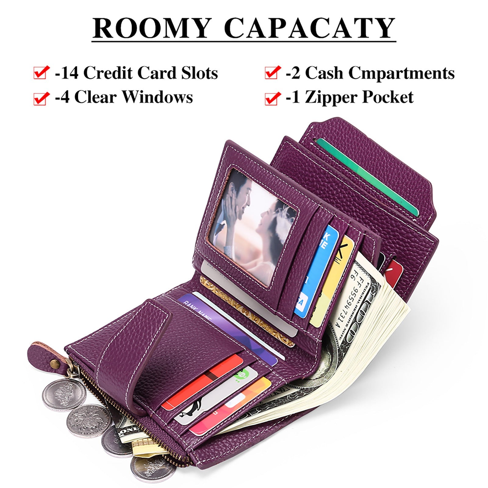 United States Layer Cowhide Solid Color Polyester Lining for Daily - Wallets Women: Style or Cowhide? united states chf