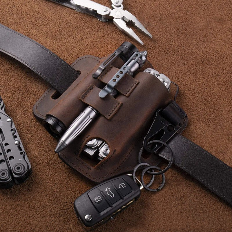 United States Leather Belt Carrier for CHF with Main Container in Black or Brown - That Holds Your Tools and Fashion