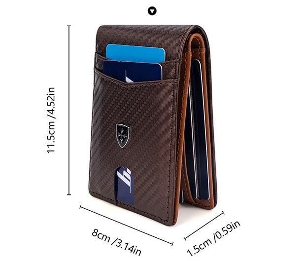 United States Leather Wallet Short with Anti-Theft Card Slots and Polyester Lining - Meet Your New Simple Stylish