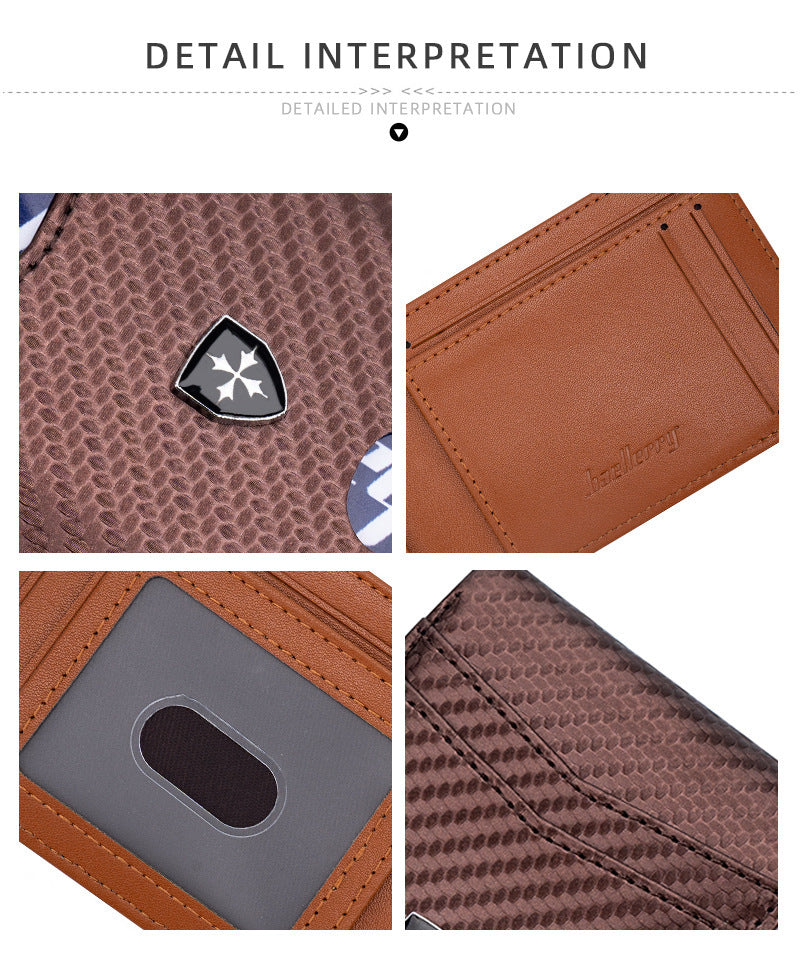 United States Leather Wallet Short with Anti-Theft Card Slots and Polyester Lining - Meet Your New Simple Stylish