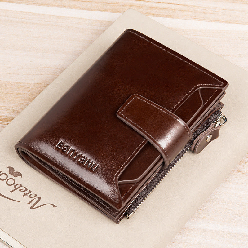 United States Leather Wallets with Anti-Theft Card Swiping in Brown and Black - Vintage That Steal Back Your Cards