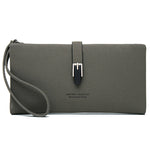 United States PU Leather Card Holder in Green Black Pink Blue Apricot Brown - Stylish Long Wallets for Women and Other