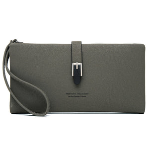 United States PU Leather Card Holder in Green Black Pink Blue Apricot Brown - Stylish Long Wallets for Women and Other