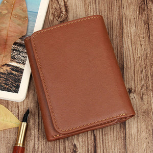 United States RFID Wallet in CHF Brown Leather with Card and Bill Slots - Stay Stylish Scan-Proof Retro united states