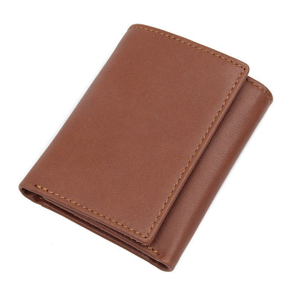 United States RFID Wallet in CHF Brown Leather with Card and Bill Slots - Stay Stylish Scan-Proof Retro united states