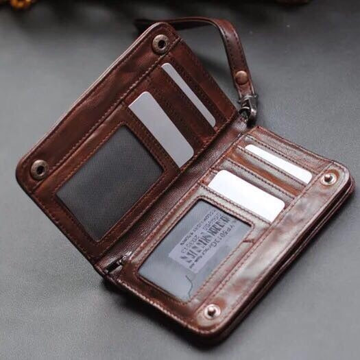 United States RFID Wallet with 8 Card Slots and Photo Holders - for Boys Made of Tanned Cow Leather Bliss united states