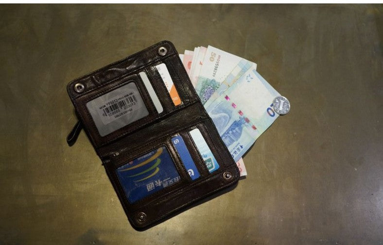 United States RFID Wallet with 8 Card Slots and Photo Holders - for Boys Made of Tanned Cow Leather Bliss united states