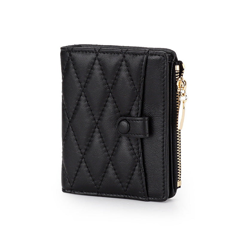 United States Sheepskin Card Bag for Women with Big Money Clip and Zipper Grid - Ladies Who Love Style Fun united