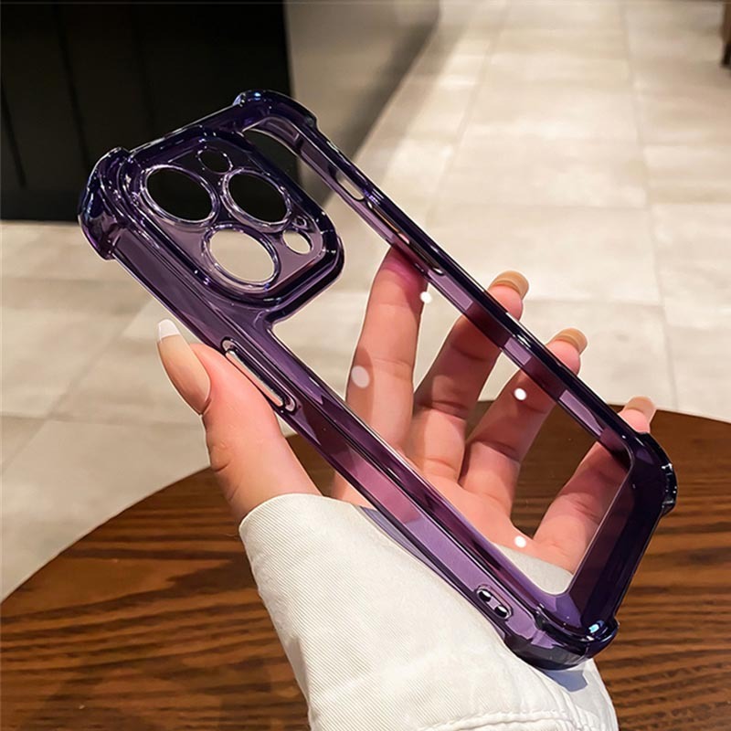 United States Shockproof Cellphone Shell with Transparent Purple Black Finish - united states chf cellphone shell