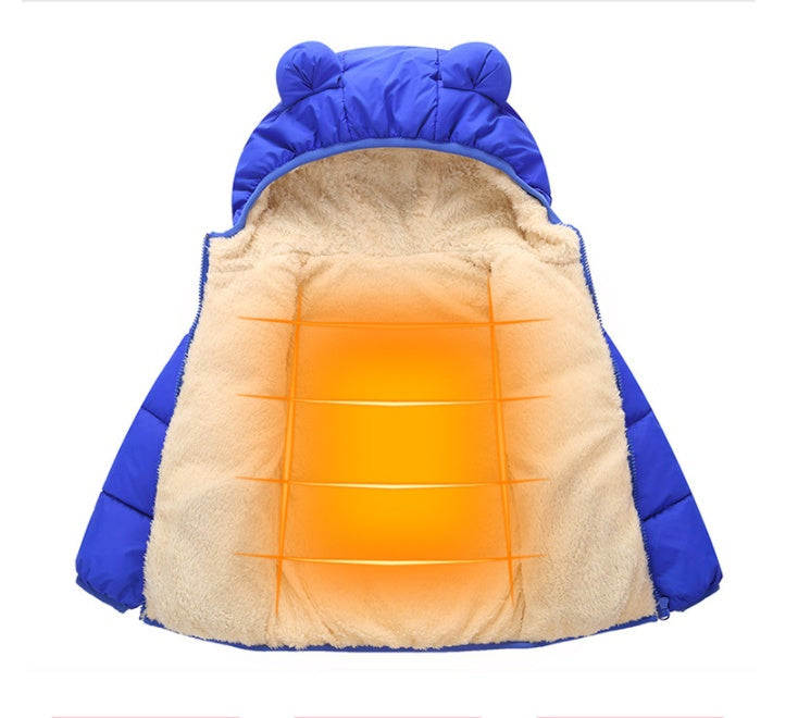 United States Trendy Cotton Coat with Soft Fabric Coating and Hood - united states chf cotton coat