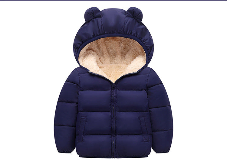 United States Trendy Cotton Coat with Soft Fabric Coating and Hood - united states chf cotton coat