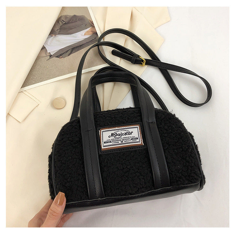 United States Woolen Crossbody Bag with Lamb Wool and Polyester Lining - Teleplus united states chf lamb wool