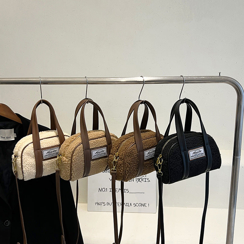 United States Woolen Crossbody Bag with Lamb Wool and Polyester Lining - Teleplus united states chf lamb wool