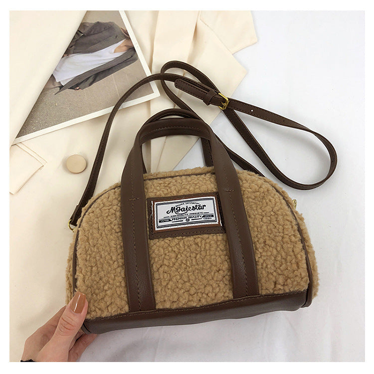 United States Woolen Crossbody Bag with Lamb Wool and Polyester Lining - Teleplus united states chf lamb wool