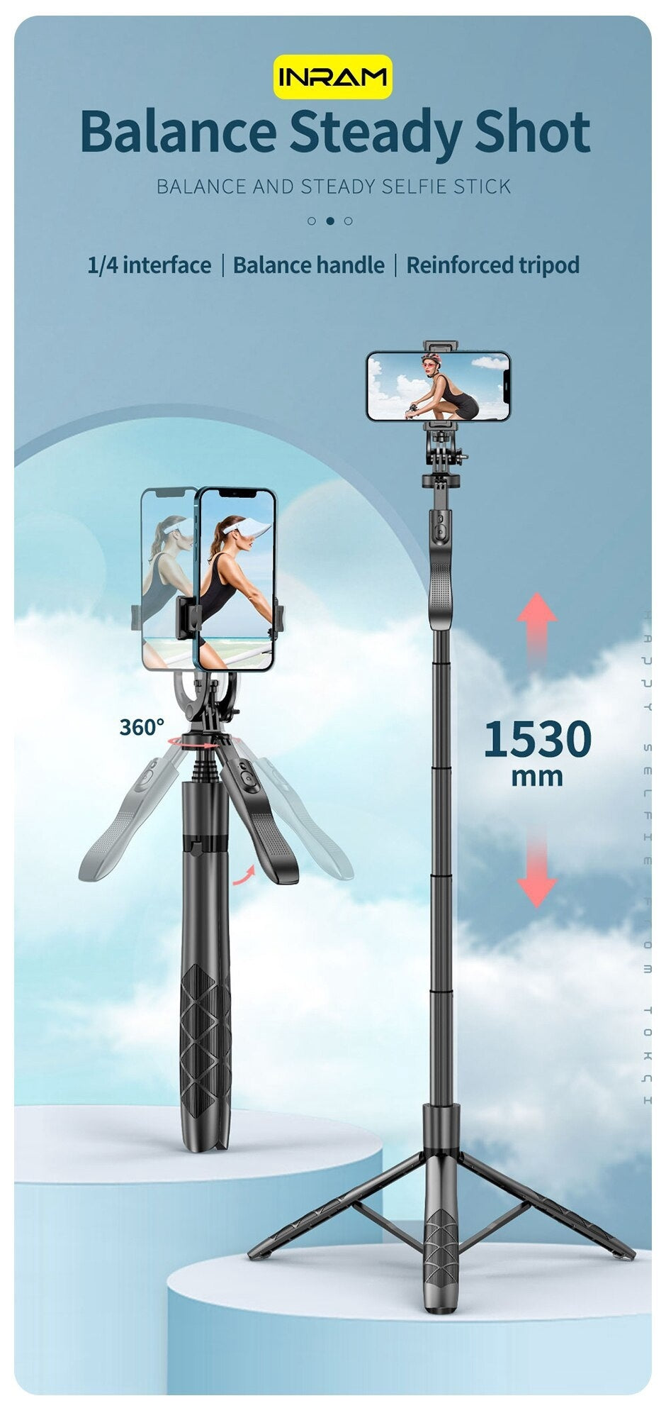 Universal Alloy Stand Set for Selfie Stick Double and Single Light Versions in the United States - Teleplus US selfie