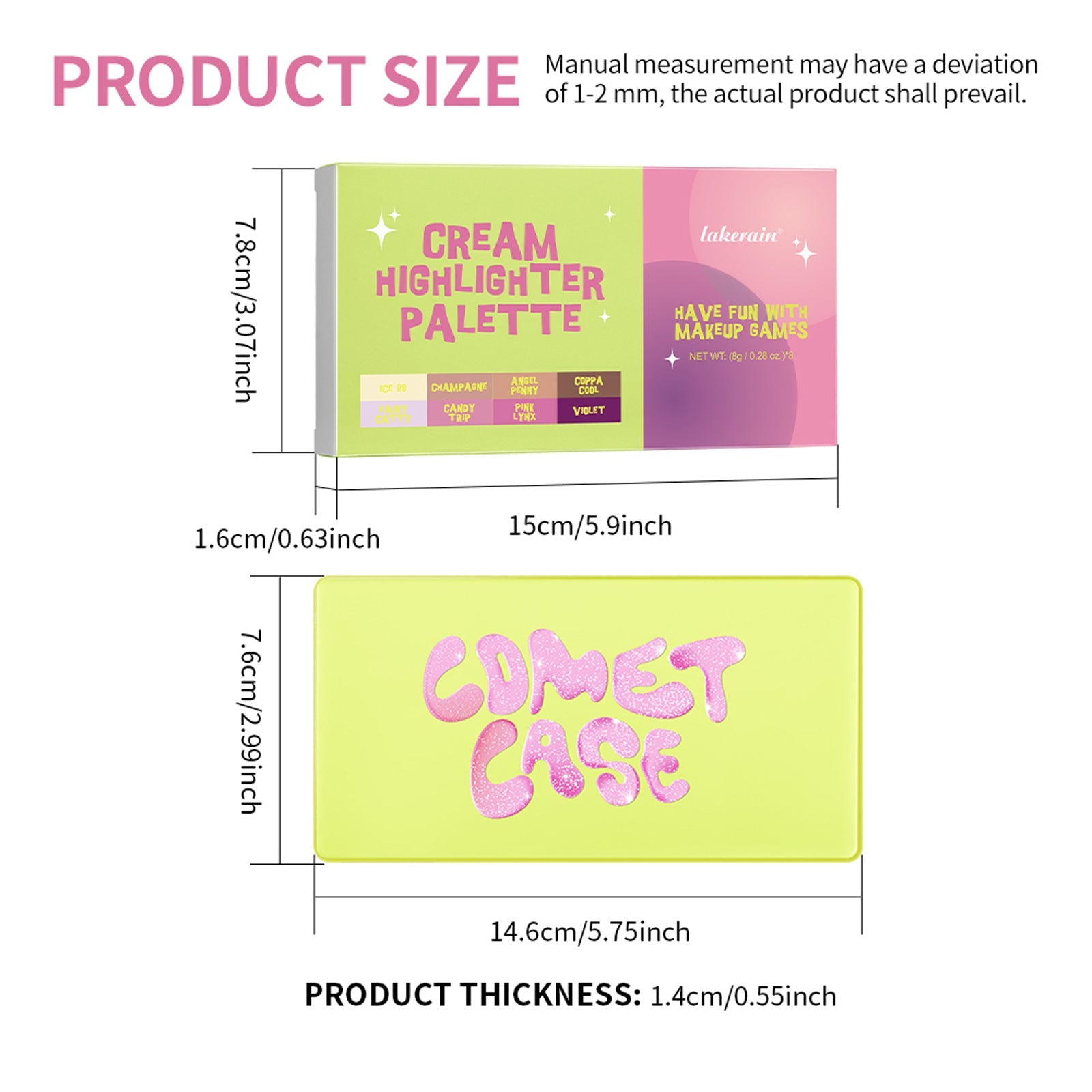 Universal Colors Highlighting Powder for Blush and Rouge Makeup - colors highlighting powder