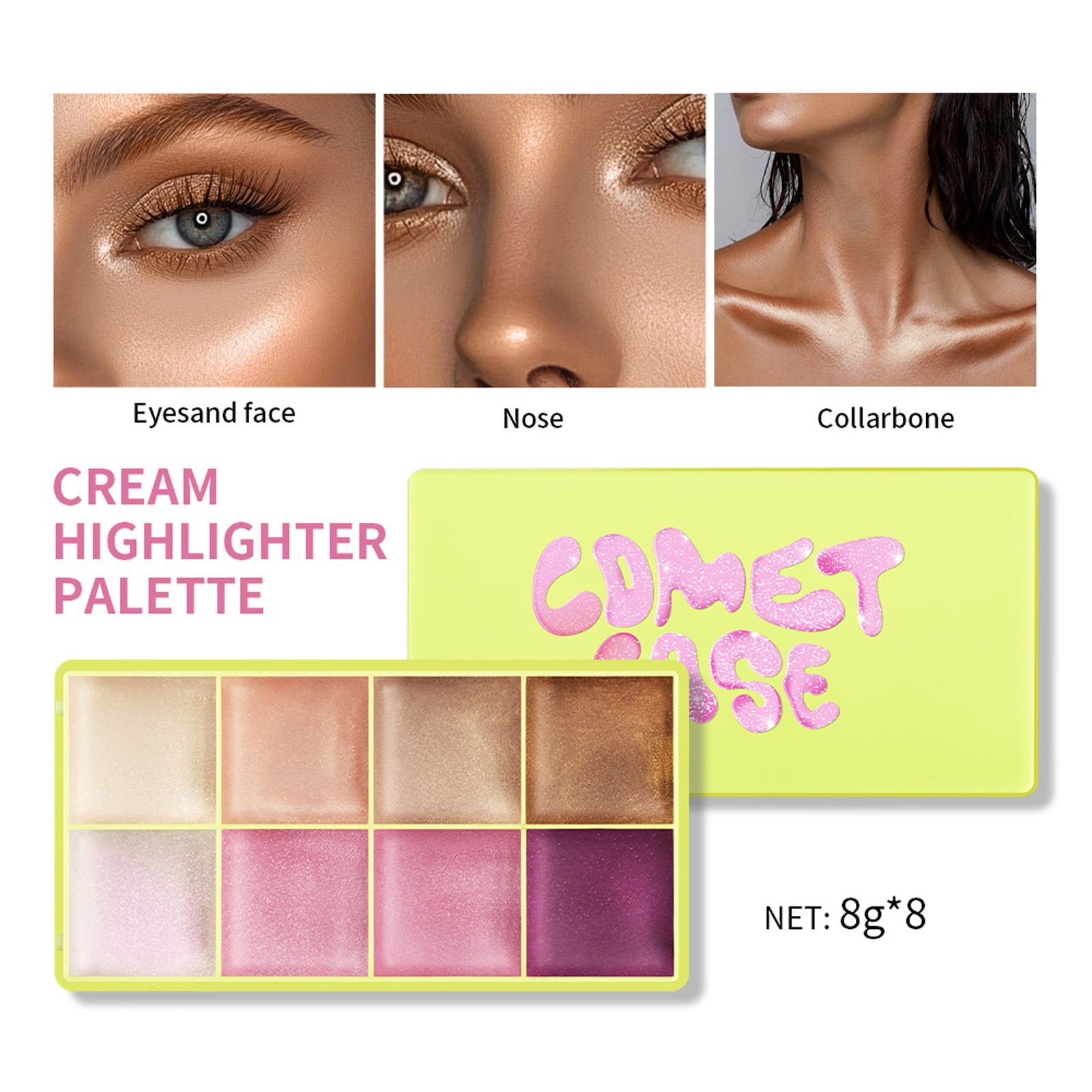 Universal Colors Highlighting Powder for Blush and Rouge Makeup - colors highlighting powder