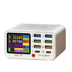 Universal Digital Display Charger for United States with Yes Output CHF - Charge Like a Wizard USB Multi-port Magic