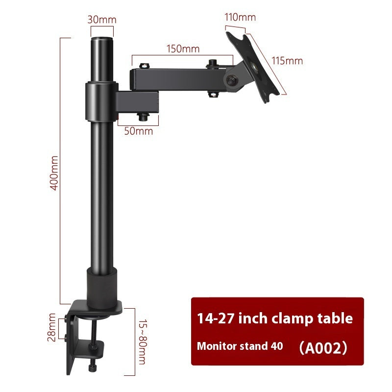 Universal Display Bracket for 14-27 Inch Monitors Clipped Table Stand - Teleplus universal display bracket