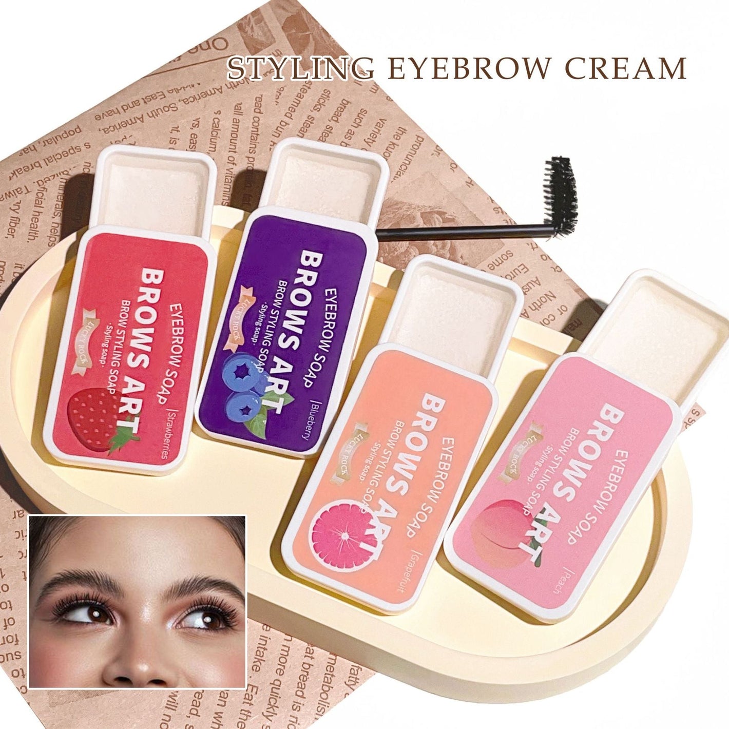 Universal Eyebrow Hair Styling Cream with 8g Pencil and Powder Set - Teleplus eyebrow hair styling cream teleplus