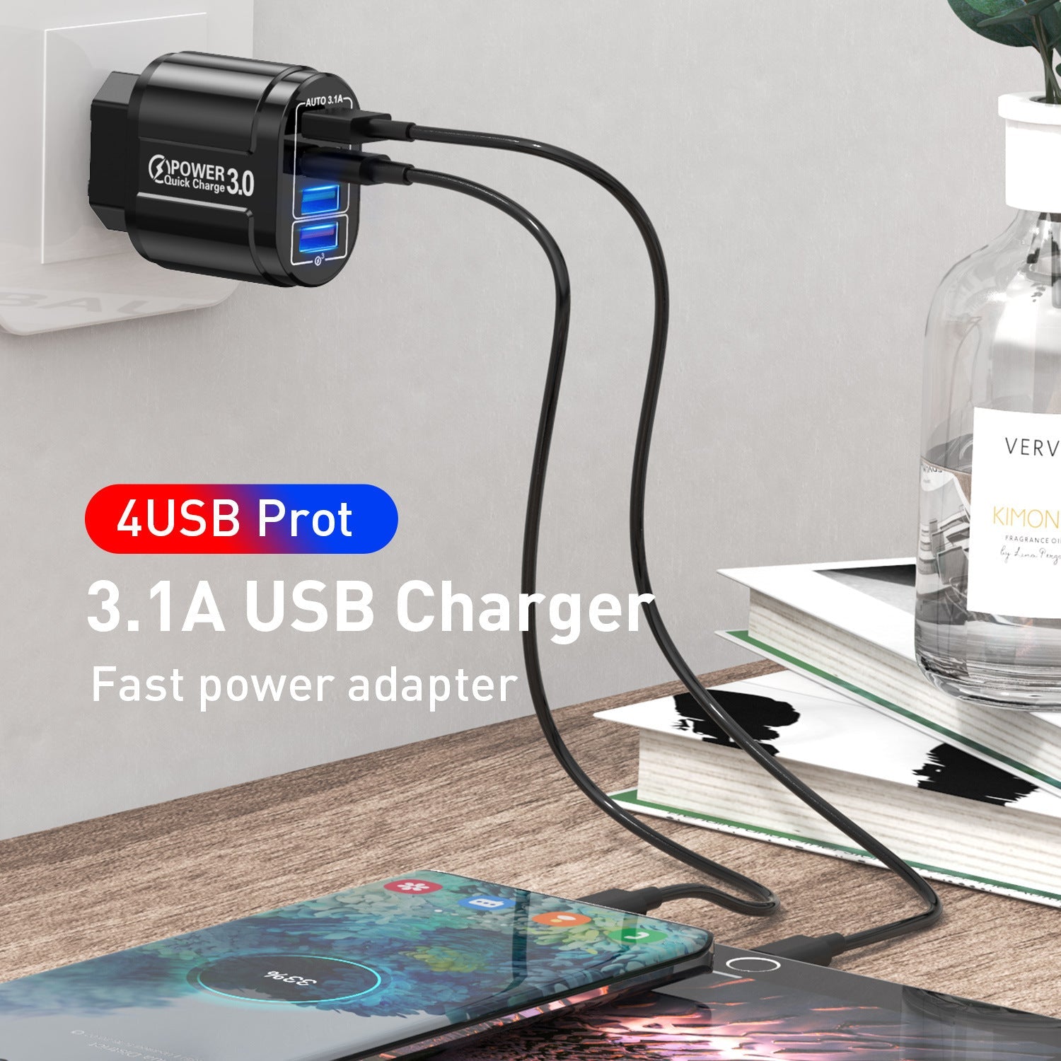 Universal USB Plastic Charger for United States and Europe with Swiss CHF CH 60g - Single-Port Fast All Your Needs