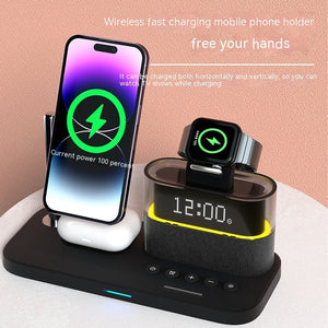 Universal USB Power Adapter for United States with Wireless Charging and Alarm Clock - Lamp Charger Combo Night Owls