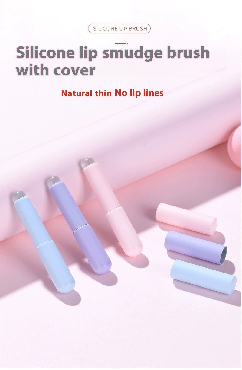 Upgrade Q Soft Portable Silicone Lip Brush with Lidded Handle in Lilac or Peach Pink - upgrade q soft portable silicone