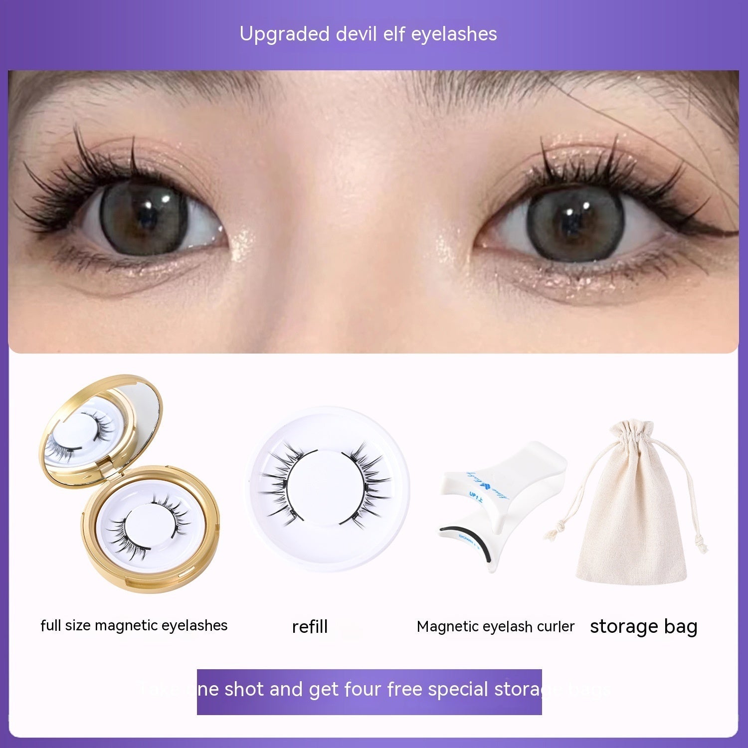 Upgraded Devil Elf Magnetic False Eyelashes with Adhesive-Free Refill - Teleplus Adhesive Free magnetic adhesive free