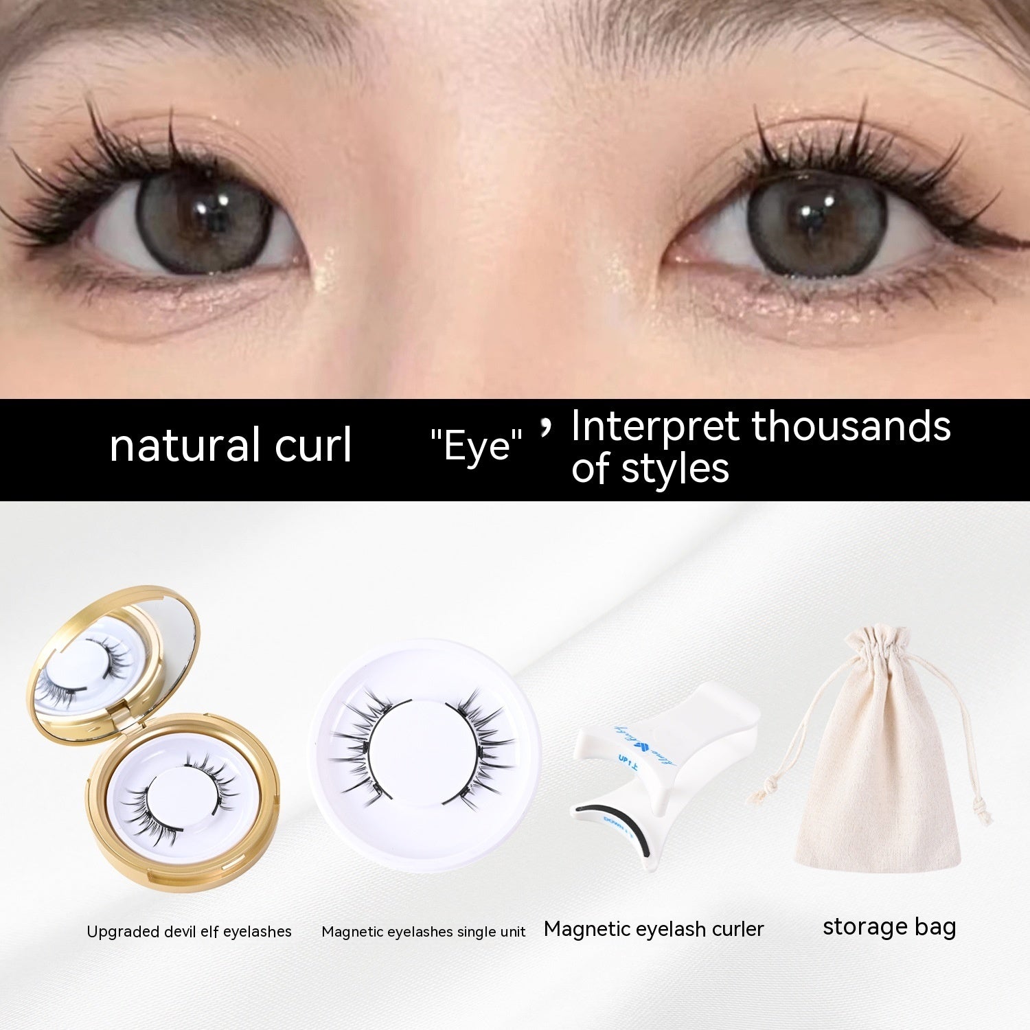 Upgraded Devil Elf Magnetic False Eyelashes with Adhesive-Free Refill - Teleplus Adhesive Free magnetic adhesive free