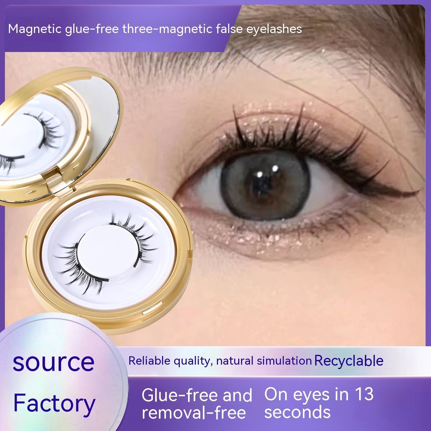 Upgraded Devil Elf Magnetic False Eyelashes with Adhesive-Free Refill - Teleplus Adhesive Free magnetic adhesive free