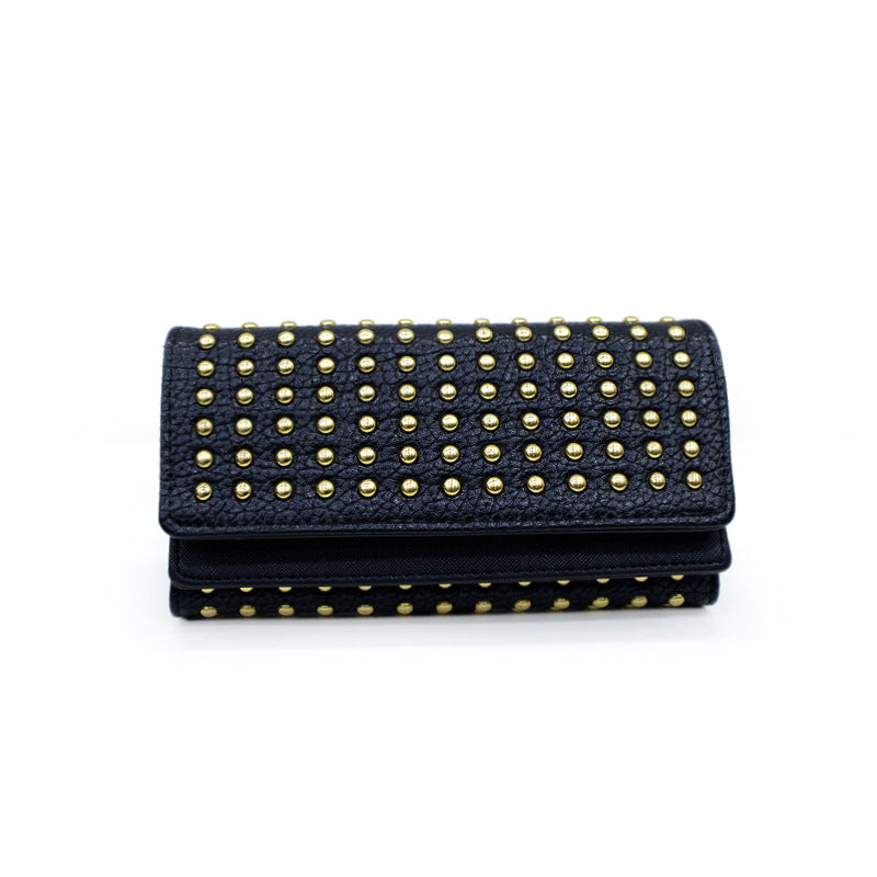 Urban Black Polyurethane Suitcase with Rivets for United States Travelers - Rivet Your Style This Wallet of Wonders