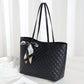 Urban Black PU Hard Tote Bag for Travel and Everyday - Teleplus Daily medium tote bag