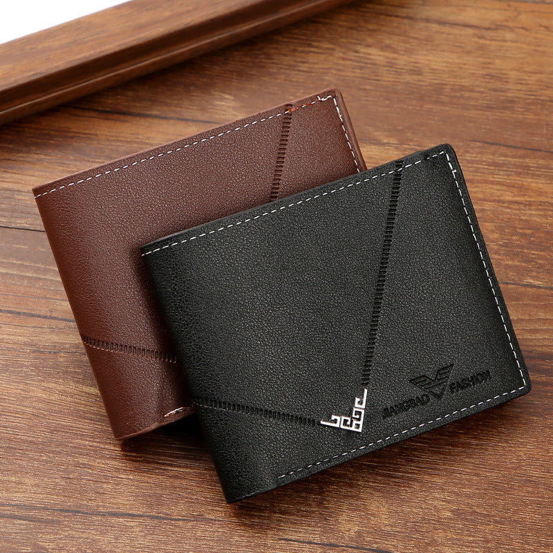 Urban Geometric Pattern PU Leather Wallet with Anti-Theft Card Slot for the United States - So Simple Even Your Cards