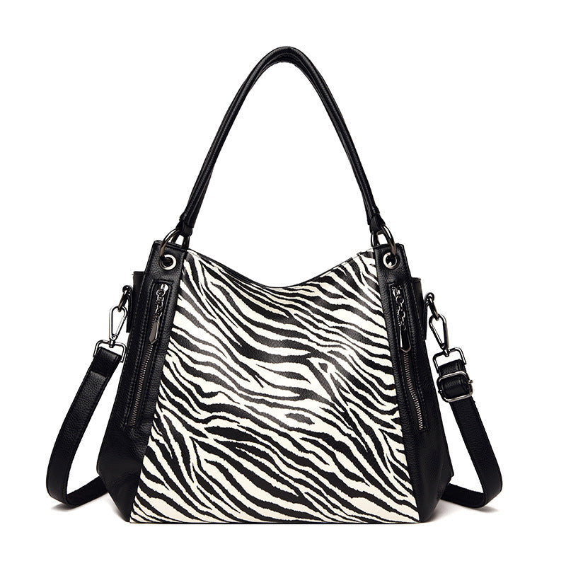 Urban Simple Large Leopard Print Fashion Bag with High Capacity and Zipper - Teleplus urban simple large capacity