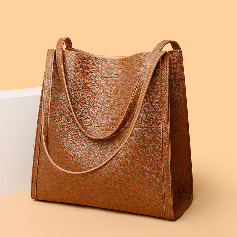 Urban Style Large Capacity Totes with Multiple Pockets and Soft PU Material - Teleplus large capacity totes