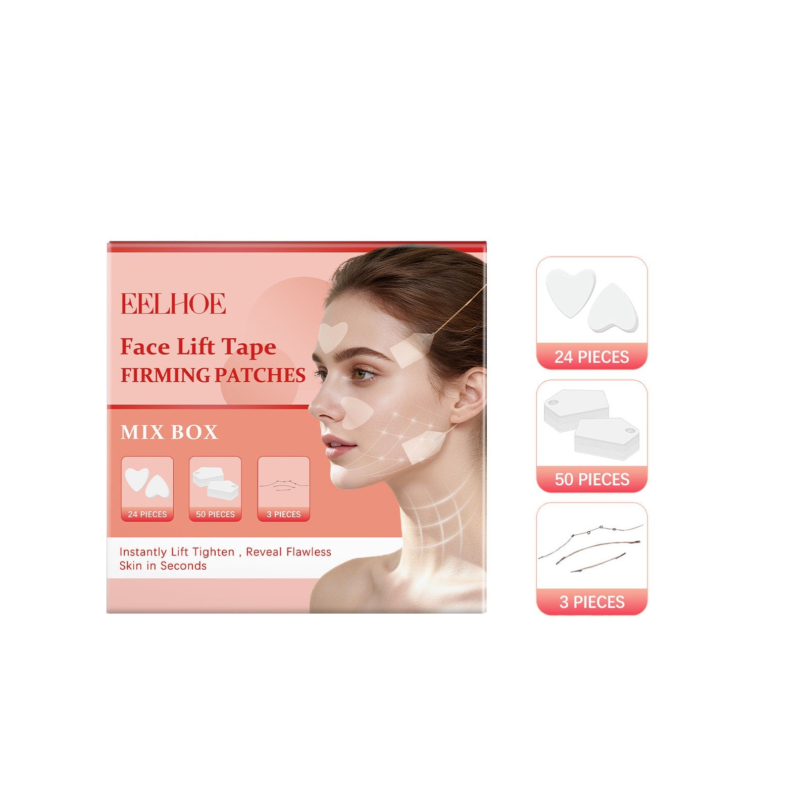 V Line Face Lifting Mask Set with Hyaluronic Acid Collagen and Tape