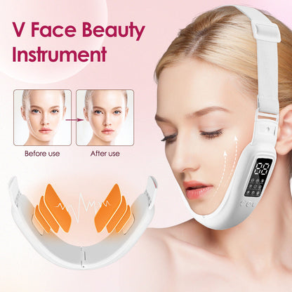 V15 Gear Heating Model Facial Lifting And Tightening Double Chin Micro Current Face Slimming Device - V15 Gear Heating