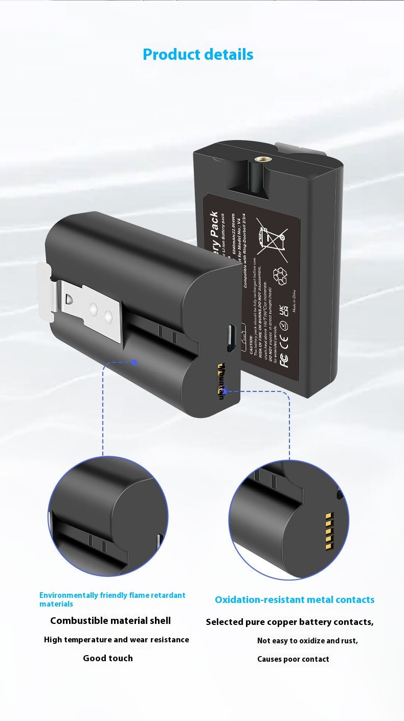 V4 Doorbell Battery SM002 Video Doorbell - V4 Doorbell Battery SM002 Rechargeable Lithium Battery Type