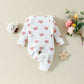 Valentine’s Day Layette Jumpsuit Spring Girls Heart Printing Jumpsuit - Valentine’s Day Heart Print Layette Jumpsuit