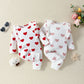 Valentine’s Day Layette Jumpsuit Spring Girls Heart Printing Jumpsuit - Valentine’s Day Heart Print Layette Jumpsuit