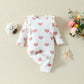 Valentine’s Day Layette Jumpsuit Spring Girls Heart Printing Jumpsuit - Valentine’s Day Heart Print Layette Jumpsuit