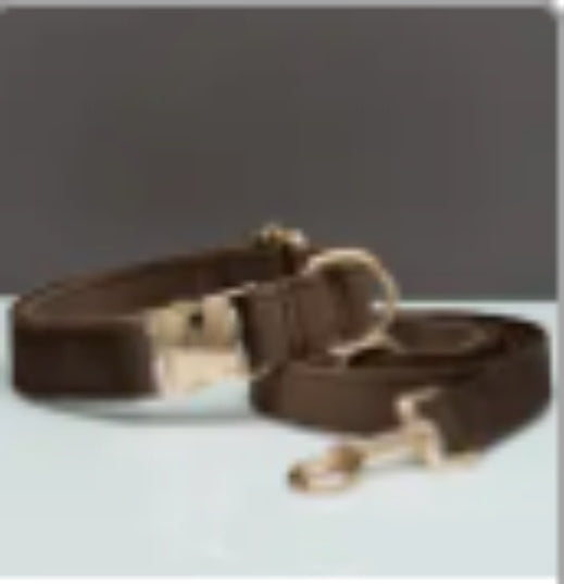 Velvet Dog Collar with Bow Tie Metal Buckle and Soft Cotton Lining - dog collar