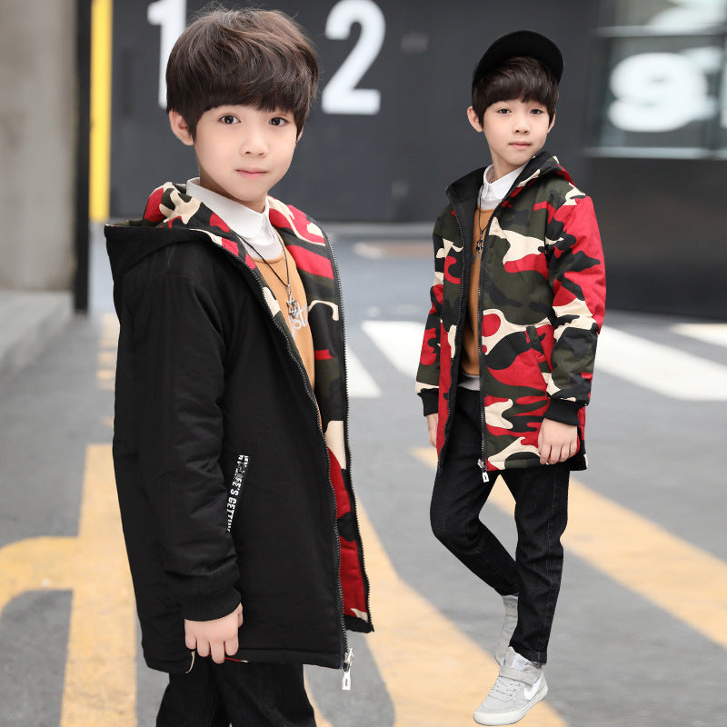 Velvet Windbreaker Tide for Boys Camouflage Thickened Winter Apparel - velvet windbreaker tide camouflage thickened