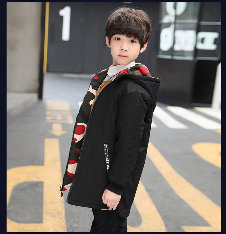 Velvet Windbreaker Tide for Boys Camouflage Thickened Winter Apparel - velvet windbreaker tide camouflage thickened