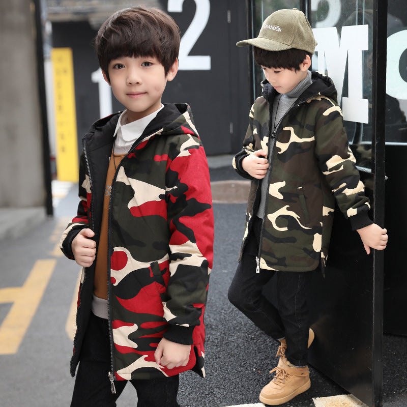Velvet Windbreaker Tide for Boys Camouflage Thickened Winter Apparel - velvet windbreaker tide camouflage thickened