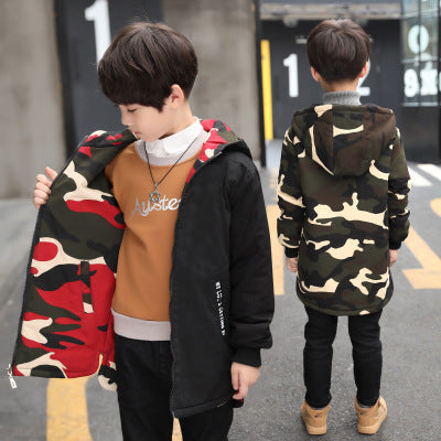 Velvet Windbreaker Tide for Boys Camouflage Thickened Winter Apparel - velvet windbreaker tide camouflage thickened