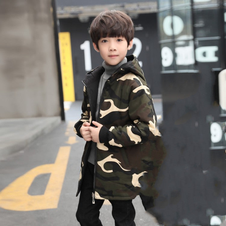 Velvet Windbreaker Tide for Boys Camouflage Thickened Winter Apparel - velvet windbreaker tide camouflage thickened