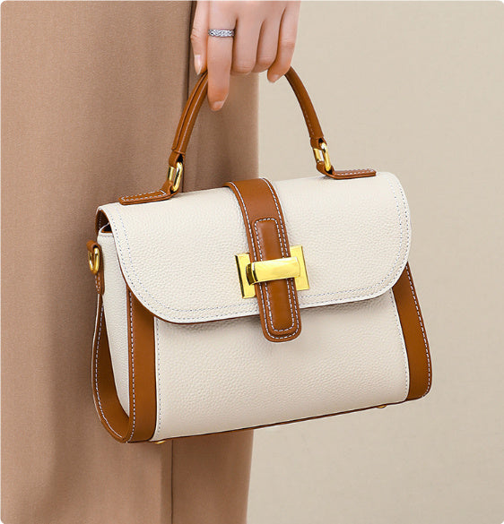 Versatile Advanced Texture Fashion Handbag with Genuine Leather and Elephant Gray Design - Teleplus versatile advanced