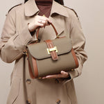 Versatile Advanced Texture Fashion Handbag with Genuine Leather and Elephant Gray Design - Teleplus versatile advanced