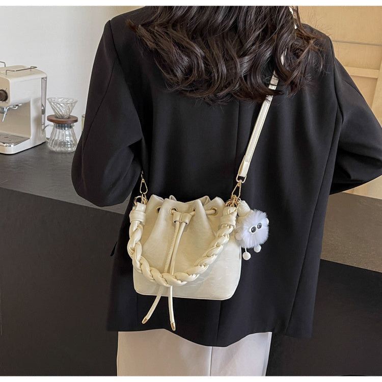 Versatile Bucket Bag Messenger with Soft PU Surface and Magnetic Snap - versatile bucket bag messenger